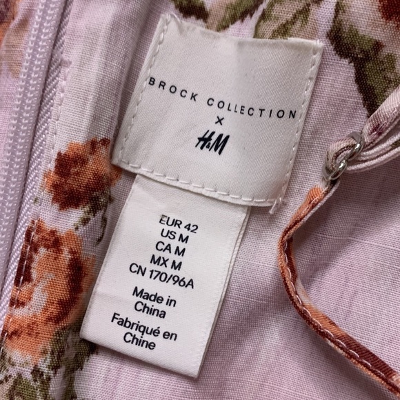 Brock x H&M Spaghetti Strap corset upper pink floral mini dress medium - Picture 8 of 15